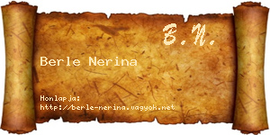 Berle Nerina névjegykártya